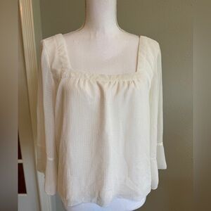 BB Dakota Square Neckline White Women's Top Size Medium